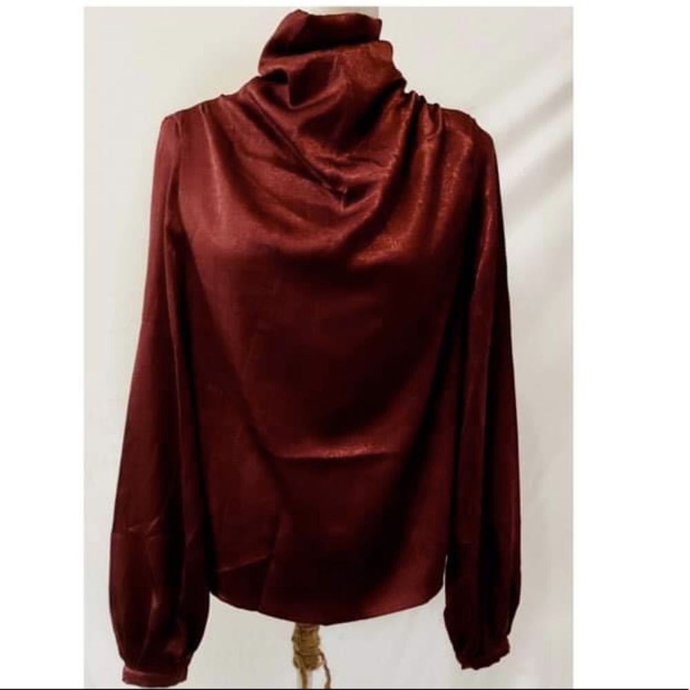 NWOT Draped Lantern Sleeve Blouse